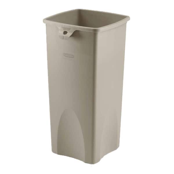 23 Gal. Beige Square Plastic Trash Can