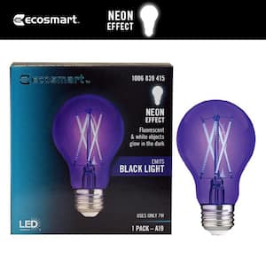 40-Watt Equivalent A19 Blacklight Ultraviolet Glow in the Dark LED Light Bulb (1-Pack)