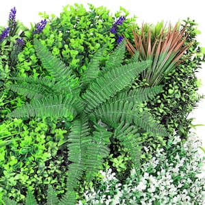 40 in. x 40 in. Large Artificial Eucalyptus Boxwood Grass Leaf Greenery Wall Panel Hedge Mat Backdrop Privacy Screen