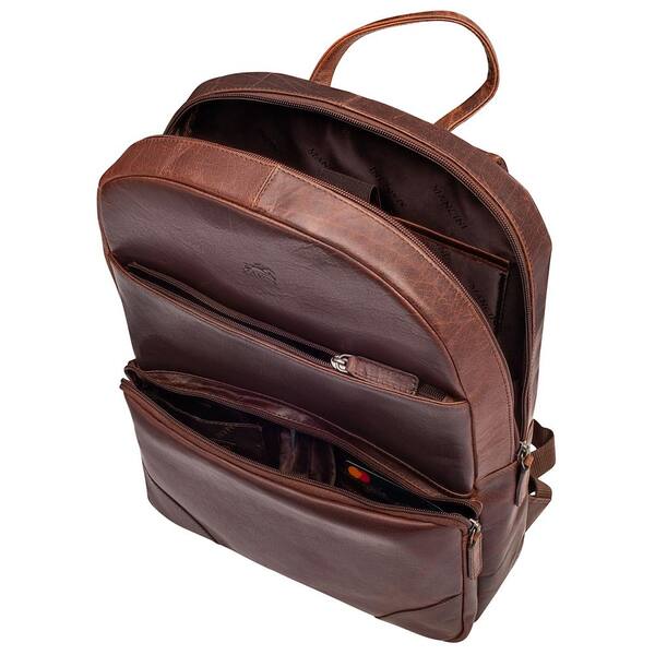 leather slim backpack