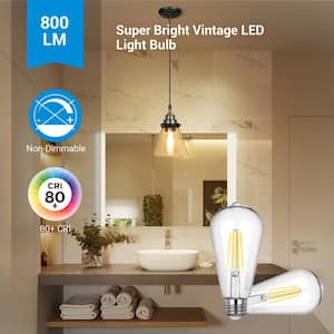 60-Watt Equivalent ST19 Non-Dimmable Edison LED Light Bulb 2700K Warm White (4-Pack)