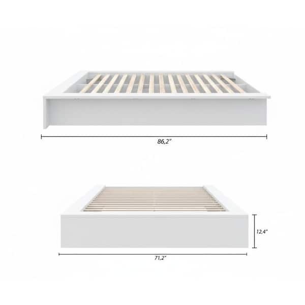 Nexera James White Frame Queen Size Platform Bed 236033 - The Home