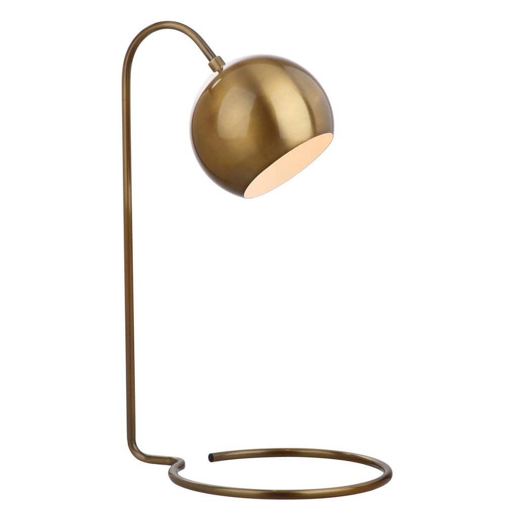 Bartolo 22-Inch Gold Arc Table Lamp with White Shade