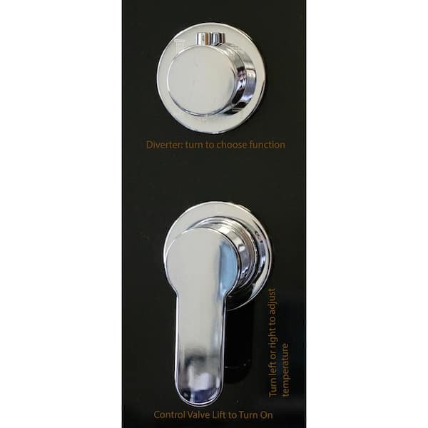 Lavish 33-1/2 in. L x 59 in. W x 87 in. H Center Drain Alcove Shower Stall  Kit in White and Chrome with Easy Fit Drain