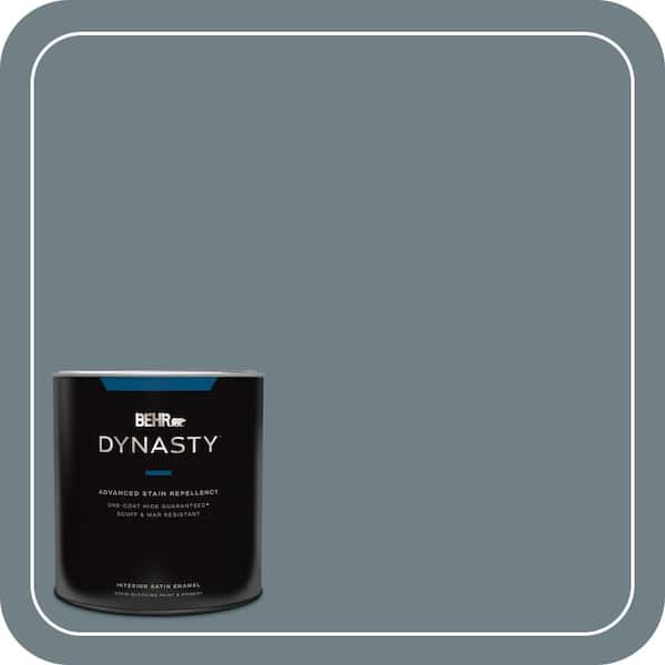 BEHR DYNASTY 1 qt. #BXC-48 Courtyard Blue Satin Enamel Interior Stain-Blocking Paint and Primer