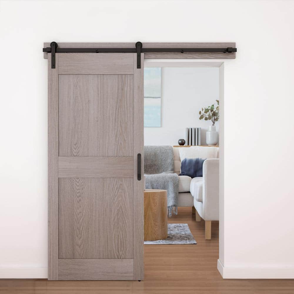 Matte Black 72-Inch Barn Door Hanger Kit with Screws