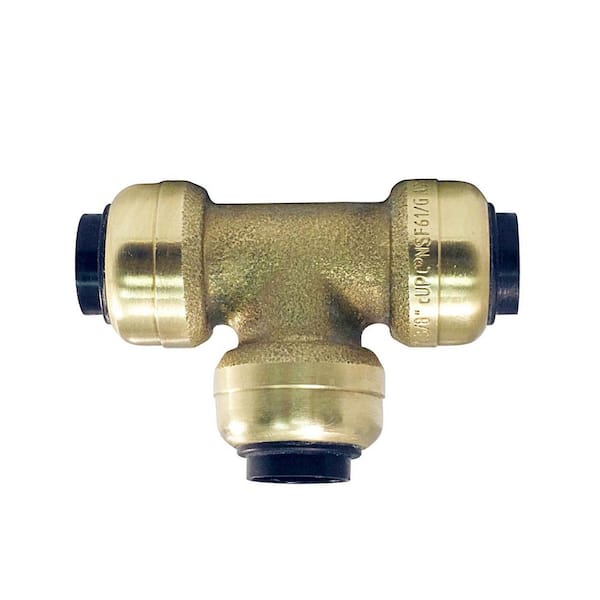 Tectite 3/8 in. Brass Push-To-Connect Tee Fitting