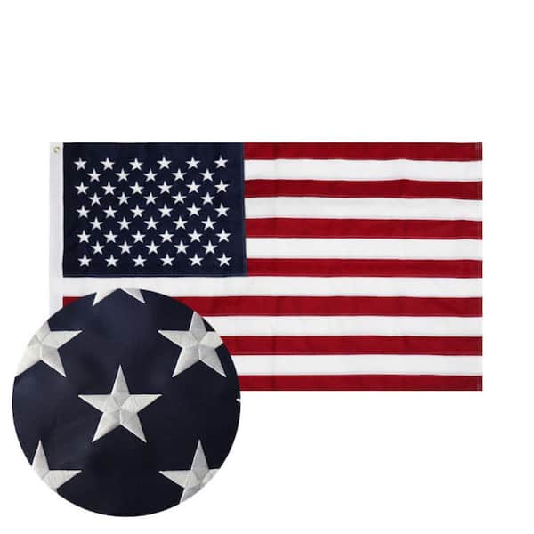 Misopily 4 ft. x 6 ft. 210D Oxford cloth American Flag Outdoor Heavy-Duty Embroidered Stars USA Flag