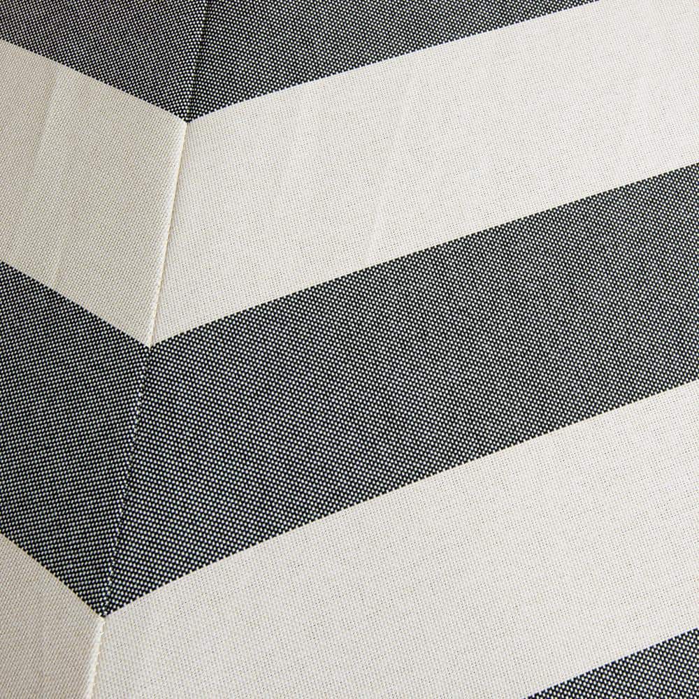 Modern Black and Ivory Stripe 6.5 ft Wood Market Umbrella