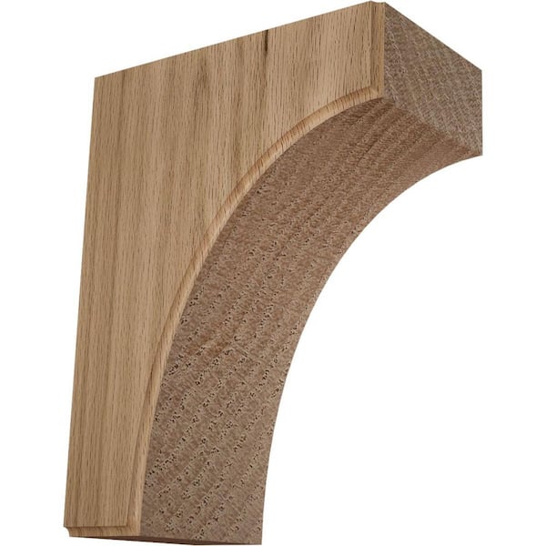 Ekena Millwork 3-1/2 in. x 6 in. x 8 in. Unfinished Red Oak Clarksville Corbel
