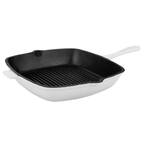 Neo 11 in. Cast Iron White Square Grill Pan