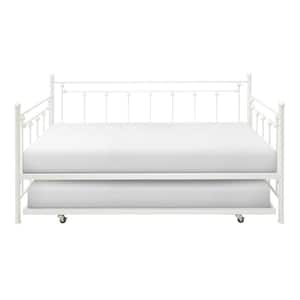 Roland White Metal Finish Twin Daybed with Trundle