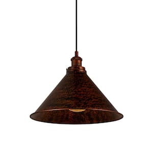 13.7 in. 1-Light Antique Copper Farmhouse Industrial Single Pendant Light with Cone Shade for Dining Room Kitchen Island