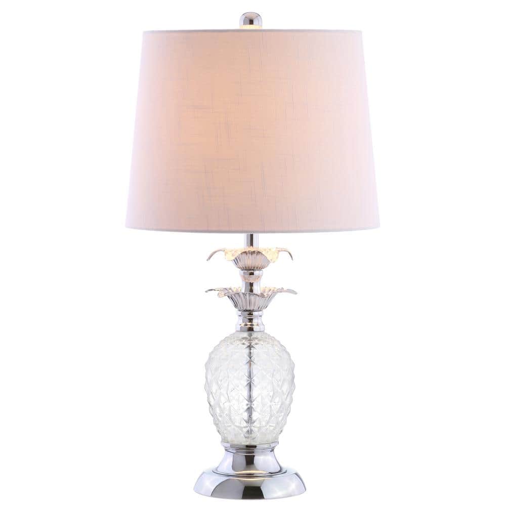 24" Silver Glass Table Lamp with 3-Way Switch