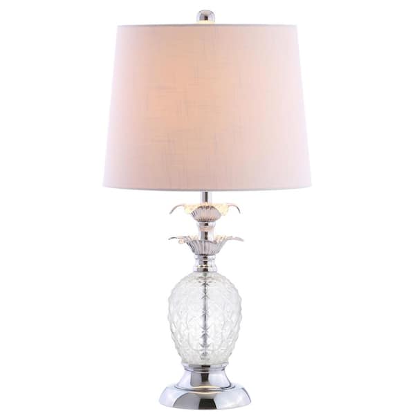 Jane 24 in. Clear/Chrome Glass Table Lamp