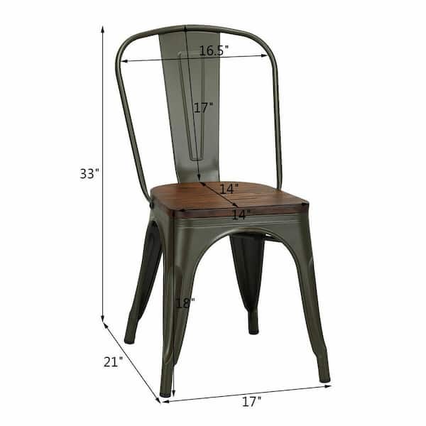 TOLIX STYLE DINING CHAIR X 2 INDUSTRIAL METAL RETRO VINTAGE BISTRO CAFE
