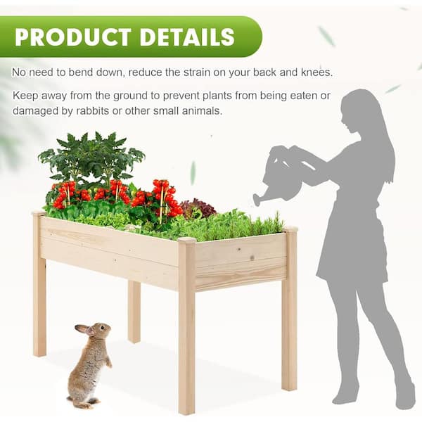 Suncrown 4 ft. Wood Raised Garden Bed HD-G05001BW - The Home Depot