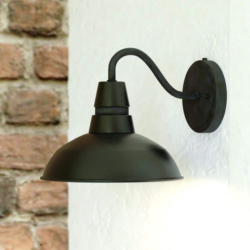 Buena Park Metal 1-Light Dusk to Dawn Black Outdoor Dome Coach Wall Lantern price history on PriceWatchPro