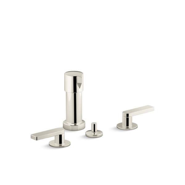 KOHLER Composed Widespread 2-Handle Bidet Faucet with Lever Handles in Vibrant Polished Nickel