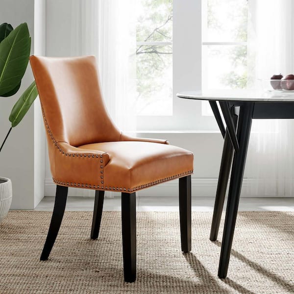 Marquis Faux Leather Dining Chair in Tan
