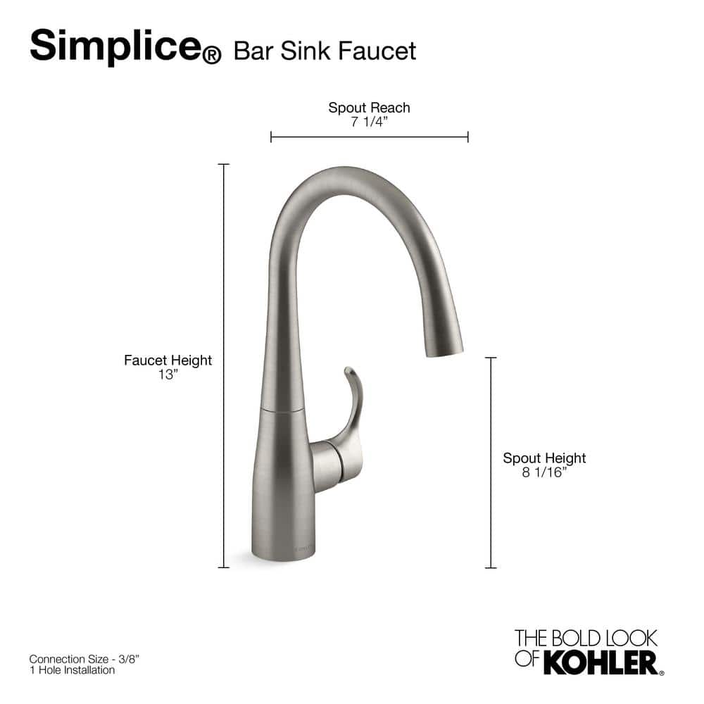 Vibrant Stainless Steel High-Arch Single-Handle Bar Faucet