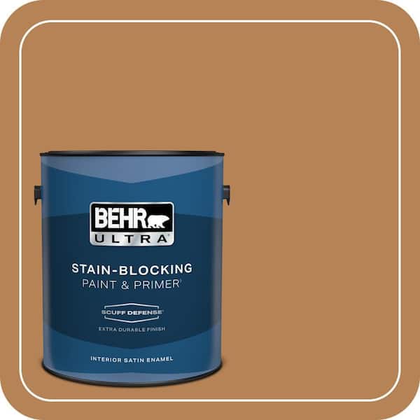BEHR ULTRA 1 gal. #S250-5 Roasted Cashew Extra Durable Satin Enamel Interior Paint & Primer
