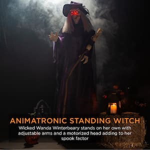 Wicked Wanda 5 ft. Poseable Talking LED Animatronic Halloween Prop