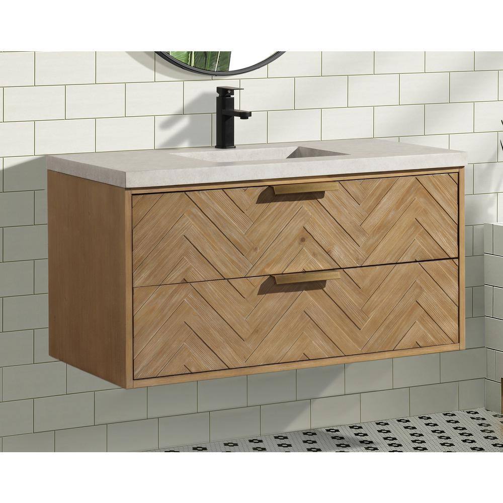 Carlsbad 42'' Weathered Fir Single Bathroom Vanity with Concrete Top