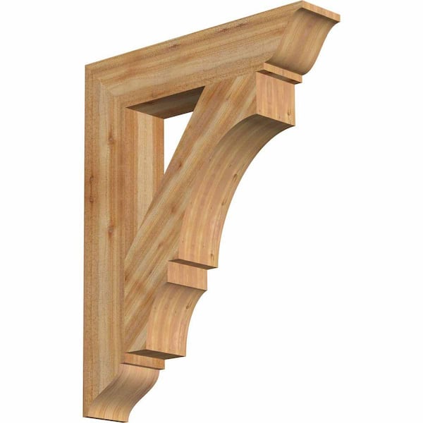 Ekena Millwork 6 in. x 38 in. x 30 in. Western Red Cedar Balboa Traditional Rough Sawn Bracket