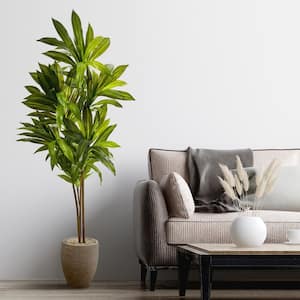 68 in. Dracaena Artificial Plant in Sand Colored Planter (Real Touch)