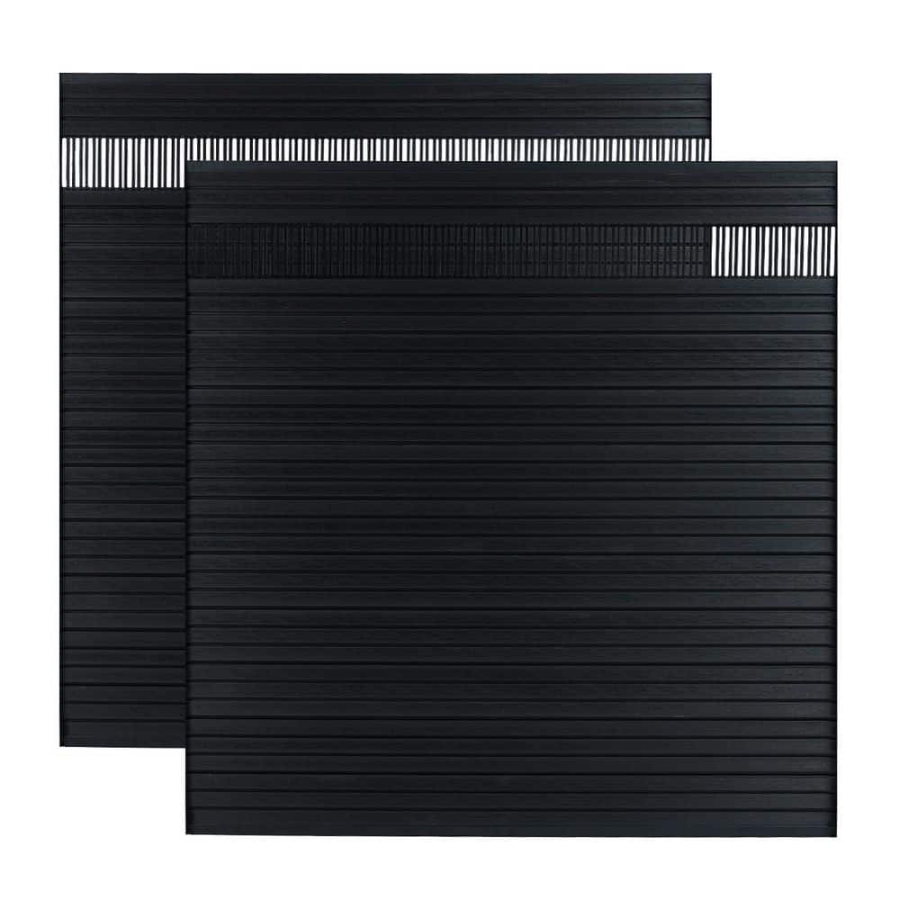 Low-Maintenance Outdoor 5.9 ft. H x 5.9 ft. W Black Composite Fence Panels Striped Hollow Privacy Panel (2 Sets) price history on PriceWatchPro