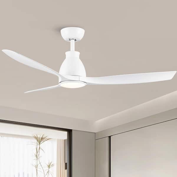 Splenda 52 in. Indoor Matte White Modern Ceiling Fan with Light and Remote Control