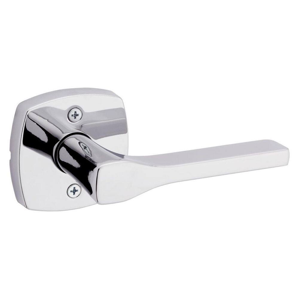 Kwikset Tripoli Polished Chrome Half Dummy Door Handle with Soft Modern Rose