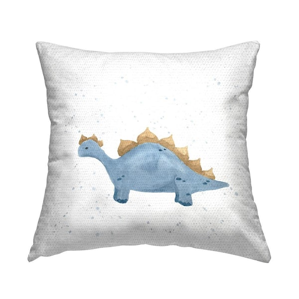 Blue Nursery Dinosaur Blue Square Outdoor Throw Pillow