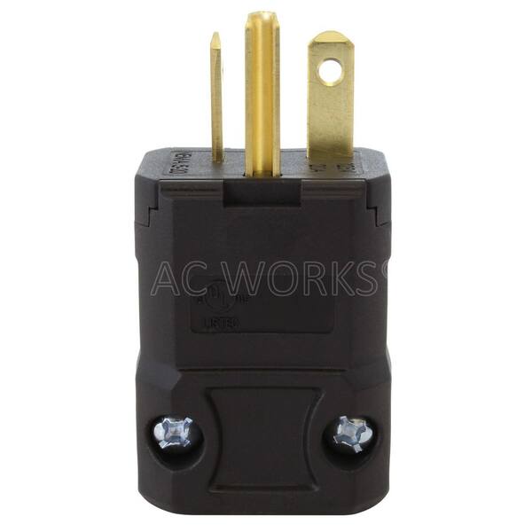 AC WORKS NEMA 5-20P 20 Amp 125-Volt Clamp Style Square Plug