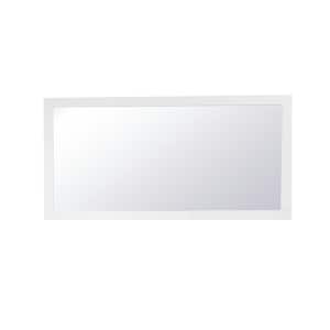 Timeless Home 72 in. W x 36 in. H x Contemporary Wood Framed Rectangle White Mirror