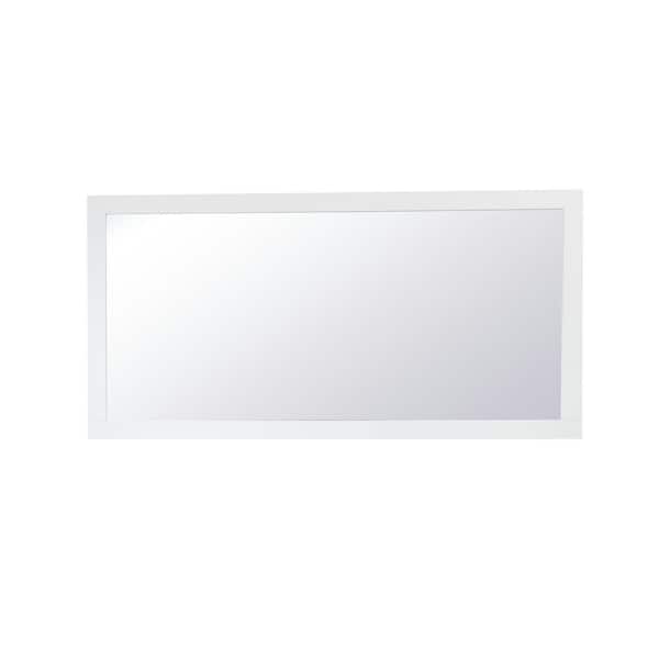 Unbranded Timeless Home 72 in. W x 36 in. H x Contemporary Wood Framed Rectangle White Mirror