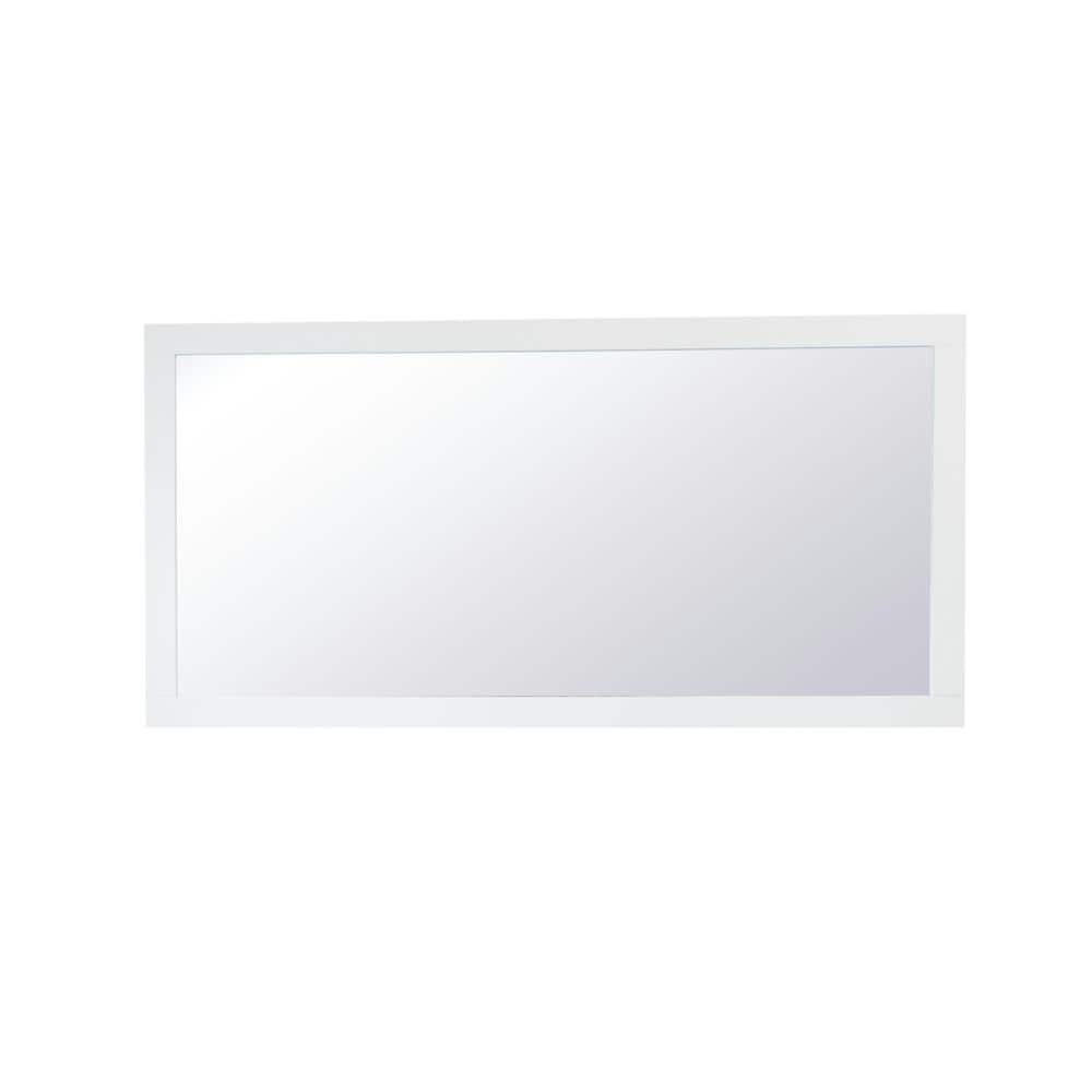 Medium Rectangle White Contemporary Mirror (36 in. H x 72 in. W)