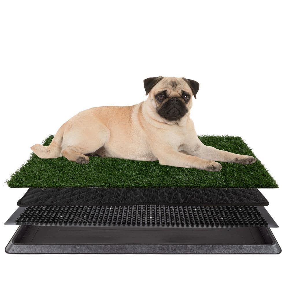 Small Green Artificial Grass Puppy Pee Pad with Tray