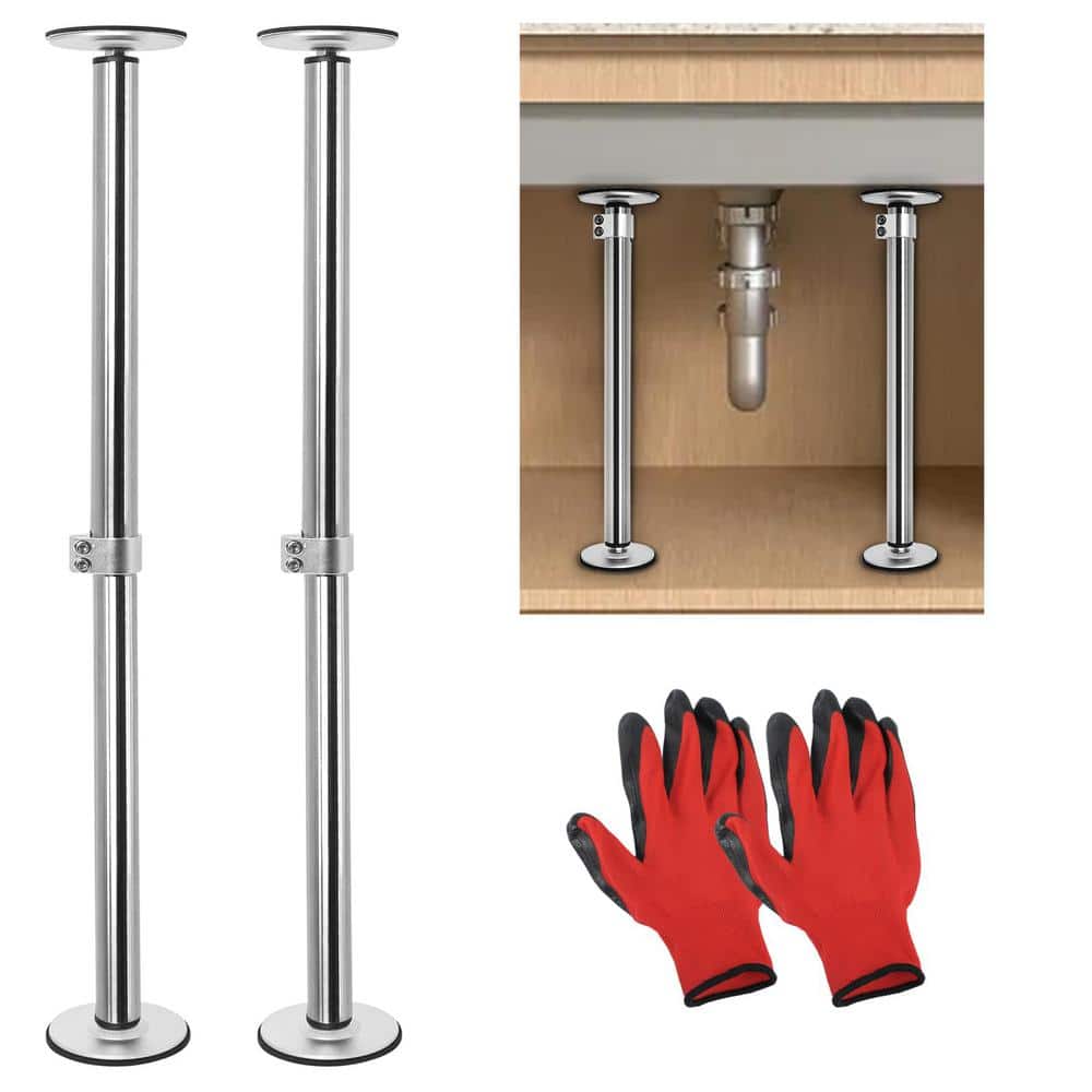 Undermount Sink Brackets, Adjustable 16 in. to 28.7 in. H x 4.5 in. W x 4.3 in. D Sink Legs Repair Kit with Gloves price history on PriceWatchPro