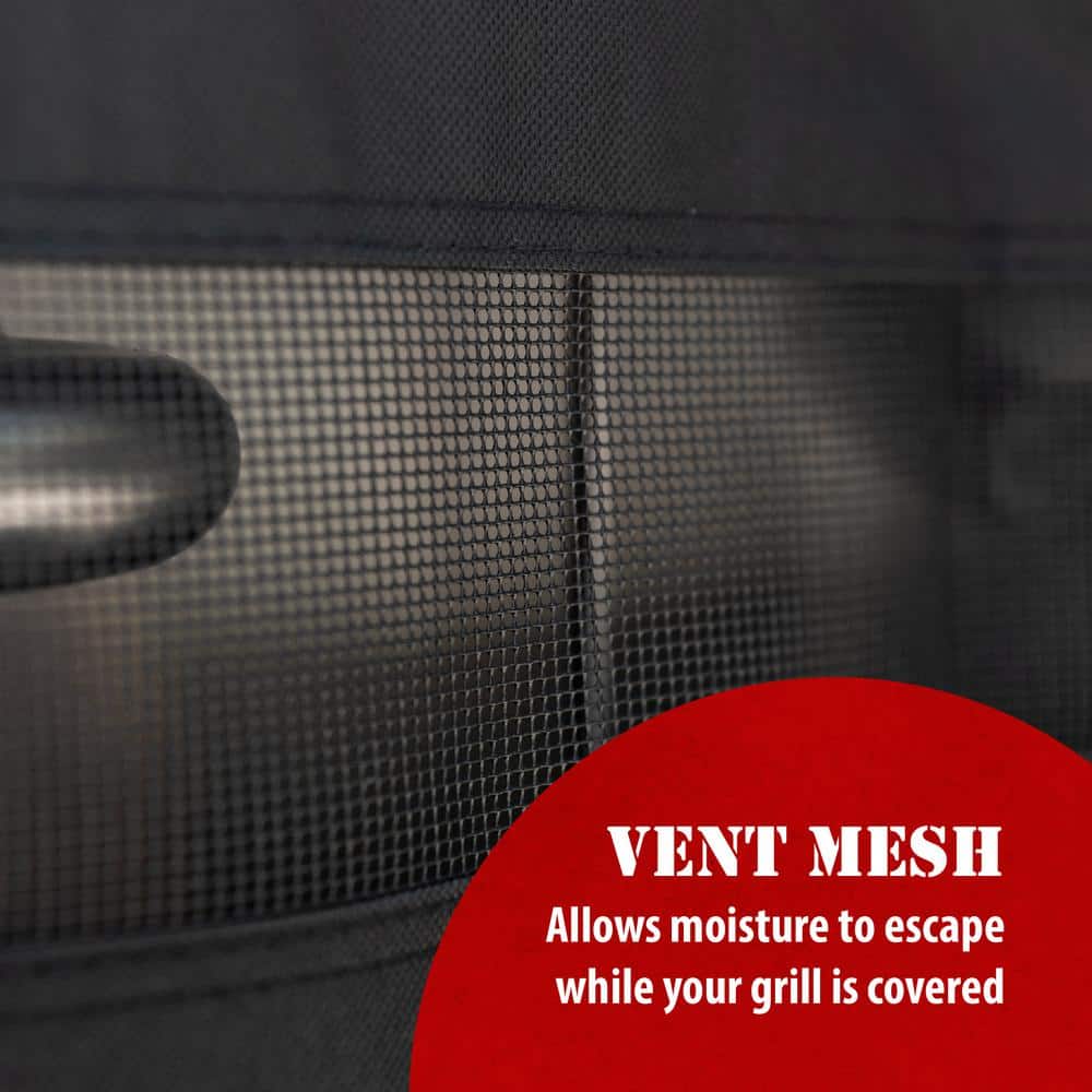 65-Inch Black Weather Resistant Polyester Grill Cover