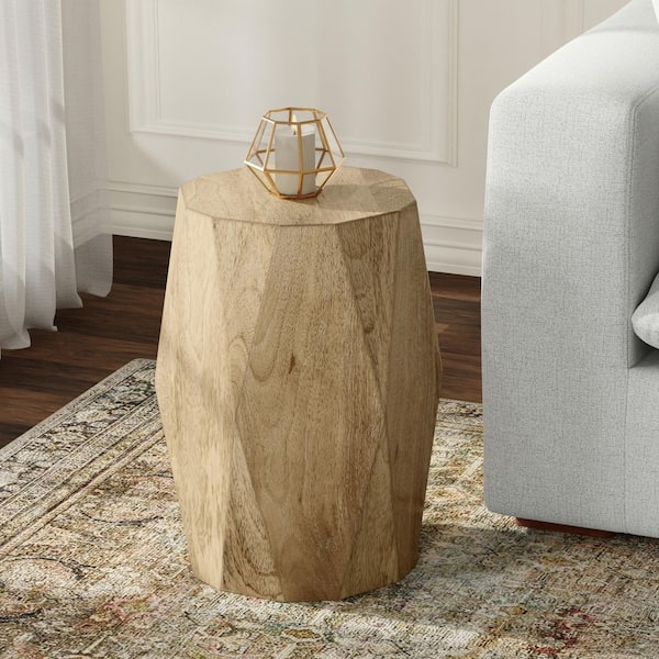 Judson 15 in. Wide Solid Mango End Table in Natural, Assembled