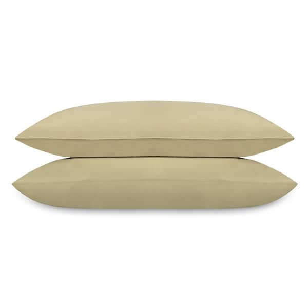 Delara Delara Sage Green Solid 100% Organic Cotton, King, Smooth and Breathable, Super Soft Sateen Pillowcases, Pack of 2