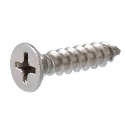 #8 x 2 in. Phillips Flat Head Stainless Steel Sheet Metal Screw (25-Pack)