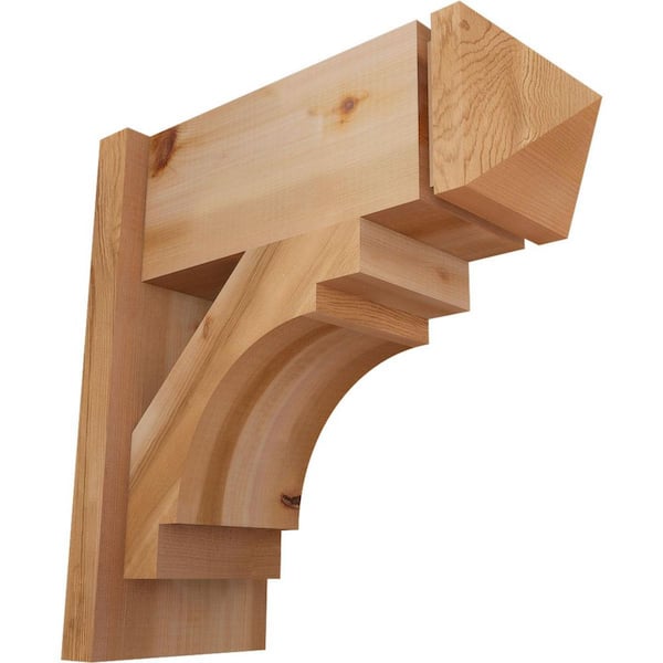 Ekena Millwork 8 in. x 18 in. x 18 in. Merced Arts and Crafts Smooth Western Red Cedar Outlooker
