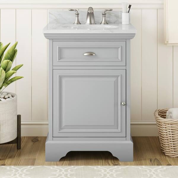 Home Decorators Collection Sadie 25 in. Single Sink Gray Bath Vanity