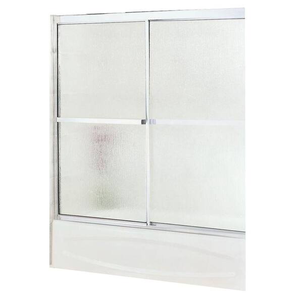 MAAX Soul 59-1/2 in. x 57 in. Sliding Tub/Shower Door in Chrome with Rain Glass