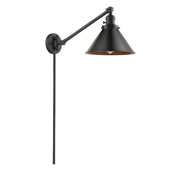 Innovations Briarcliff 10 in. 1-Light Oil Rubbed Bronze Wall Sconce with Oil Rubbed Bronze Metal Shade with On/Off Turn Switch