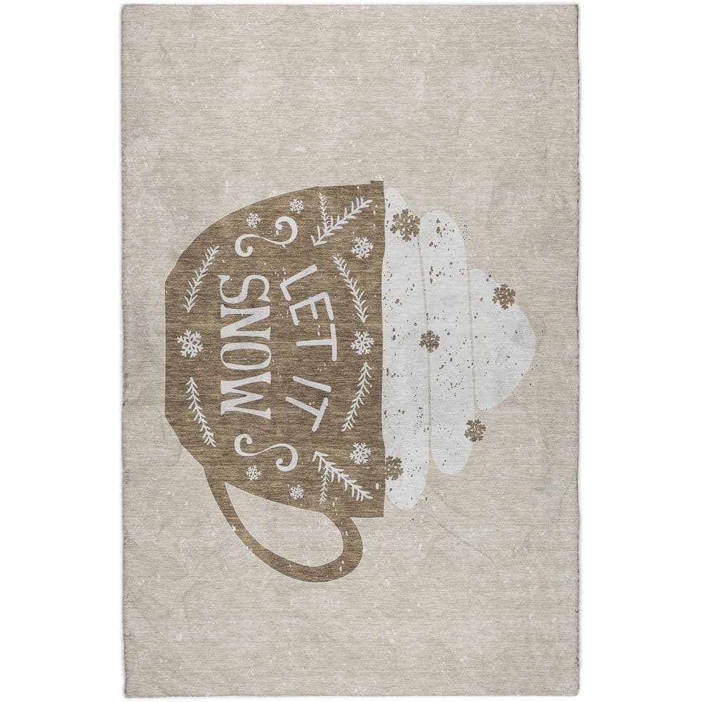 Dream Shag Premium Machine Washable Abstract ADS218 Latte 5 ft. x 7 ft. 6 in. Area Rug price history on PriceWatchPro