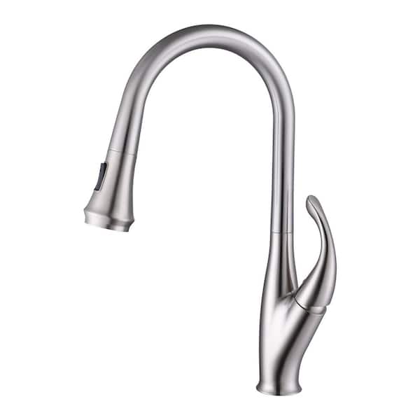 Maincraft Single Handle Pull Down Sprayer Kitchen Faucet in Brushed Nickel